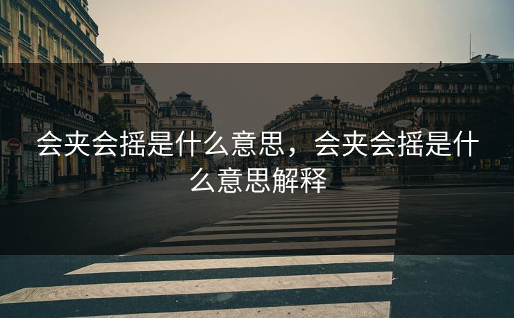会夹会摇是什么意思,会夹会摇是什么意思解释